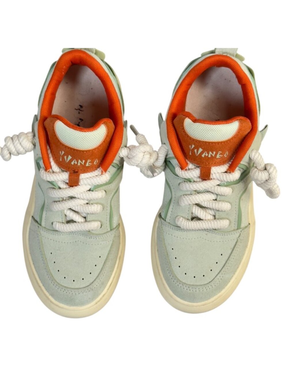Yvane VA2 Unisex Mint Green & Orange skateboard sneake Canvas Suede Size W 8.5 - Picture 9 of 9